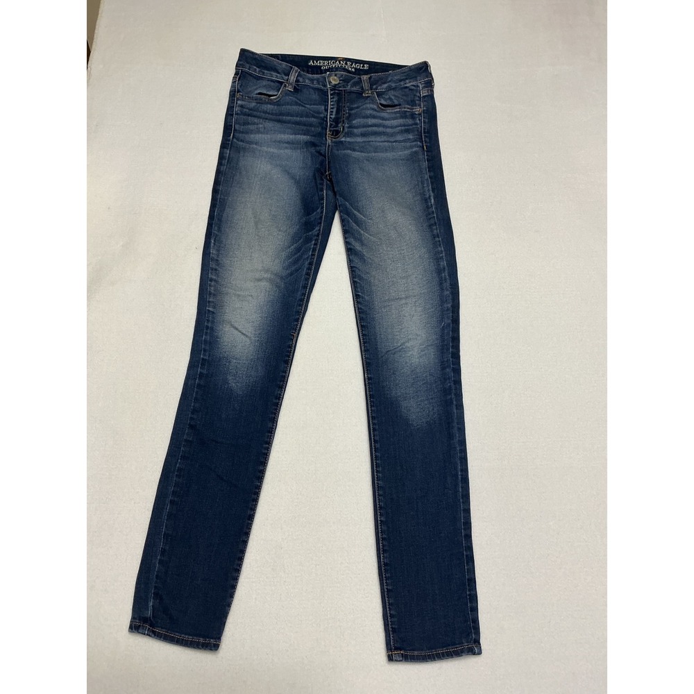 American Eagle Womens Hi-Rise Jegging Jeans Size 8 Long Dark Wash Stretch Denim